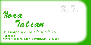 nora talian business card